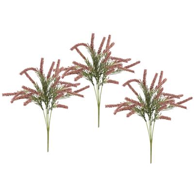 Kunstpflanze I.GE.A. "Erikabusch 3er Set", rosa (mauve), B:26cm H:35cm L:26cm, Kunststoff, Kunstpflanzen, Kunstpflanze, 35cm Erika Heidenkraut Strauch Bouquet Tischdeko Pflanze Herbstdeko