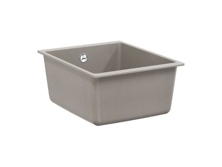 vidaXL Granitspüle Waschbecken 80% Quarz und 20% Harz 370 x 460 mm Grau, Rechteckig, 5/370 cm, (1 St)