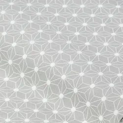 Beschichteter Baumwollstoff "Grafisches Design", hellgrau/weiß