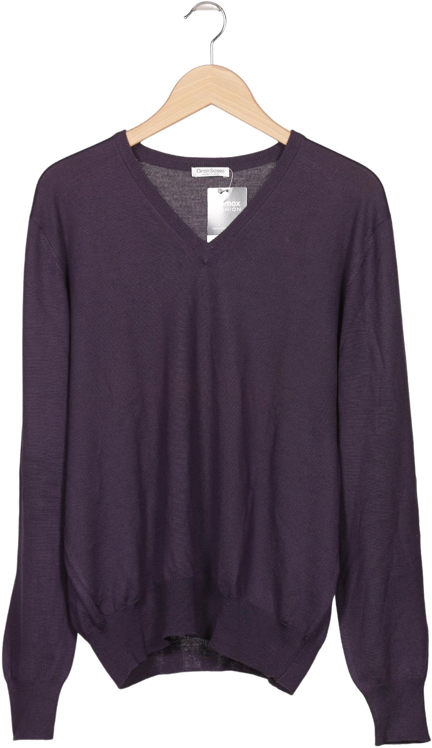 Gran Sasso Herren Pullover, Lila, Gr. IT 52, Schurwolle - Second Hand