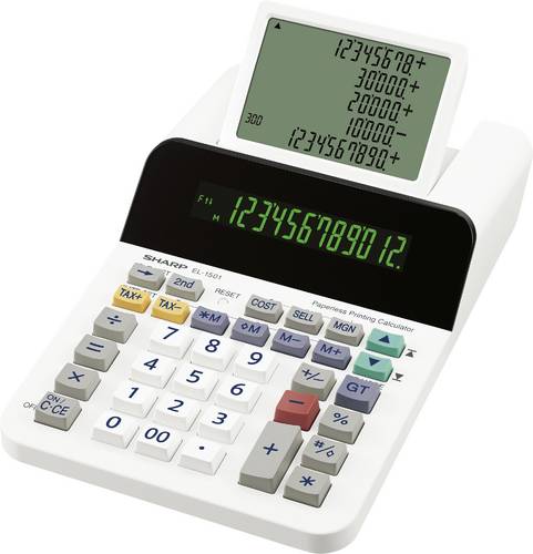 Sharp Tischrechner anzeigend EL-1501 Tischrechner Weiß Display (Stellen): 12