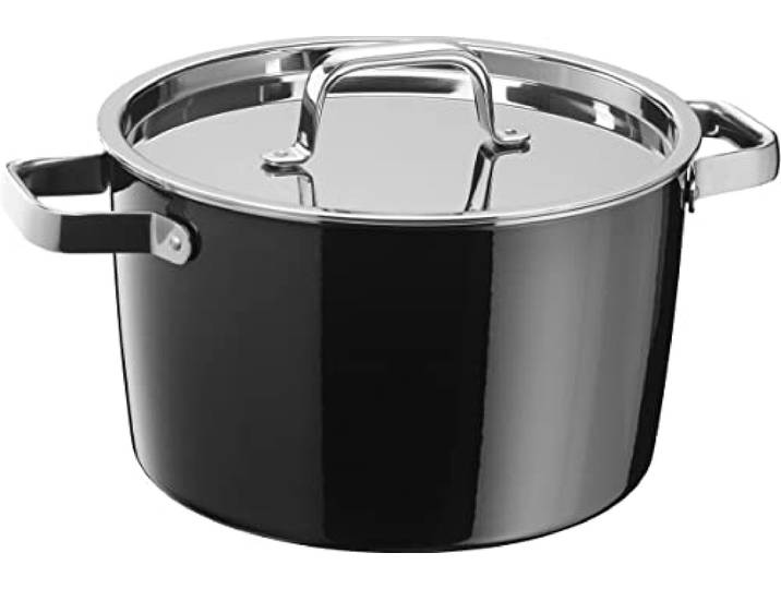 WMF Fusiontec Aromatic Kochtopf groß 24cm, Deckel mit Kondensationsnoppen, Fleischtopf Induktion 6,2l, High-Tech Keramik, stapelbar, kratzfest, schwarz
