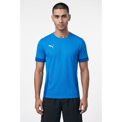 Fußballtrikot PUMA "TEAMGOAL MATCHDAY JERSEY", Herren, Gr. M, blau (electric blau lemonade, puma weiß, puma team royal), Interlock, Obermaterial: 100% Polyester, unifarben, regular fit normal, Rundhals, Trikots Fußballtrikot, Trikot, für Sportmode...