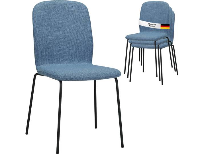Albatros Esszimmerstühle 4er Set ENNA, beige - stapelbar, bequemer Polsterstuhl - Eleganter Küchenstuhl, Stuhl Esszimmer oder Esstisch Stuhl, Konferenzstuhl , Stückzahl:4, Farbe:Beige