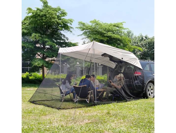 Tente arrière de voiture pour SUV, extension de véhicule, pare-soleil, auvent latéral de coffre, SUV tout-terrain, extérieur, auto-conduite, tour, modification de la tente de camping