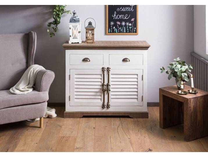Sideboard Mango 107x45x90 weiß lackiert TOULOUSE #107