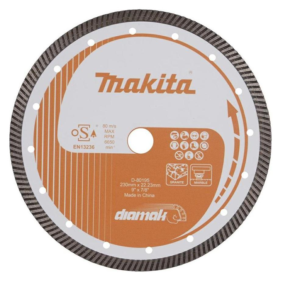 Makita Zubehör D-80195 Diamant-Schleifscheibe 230x22.23mm (D-80195)