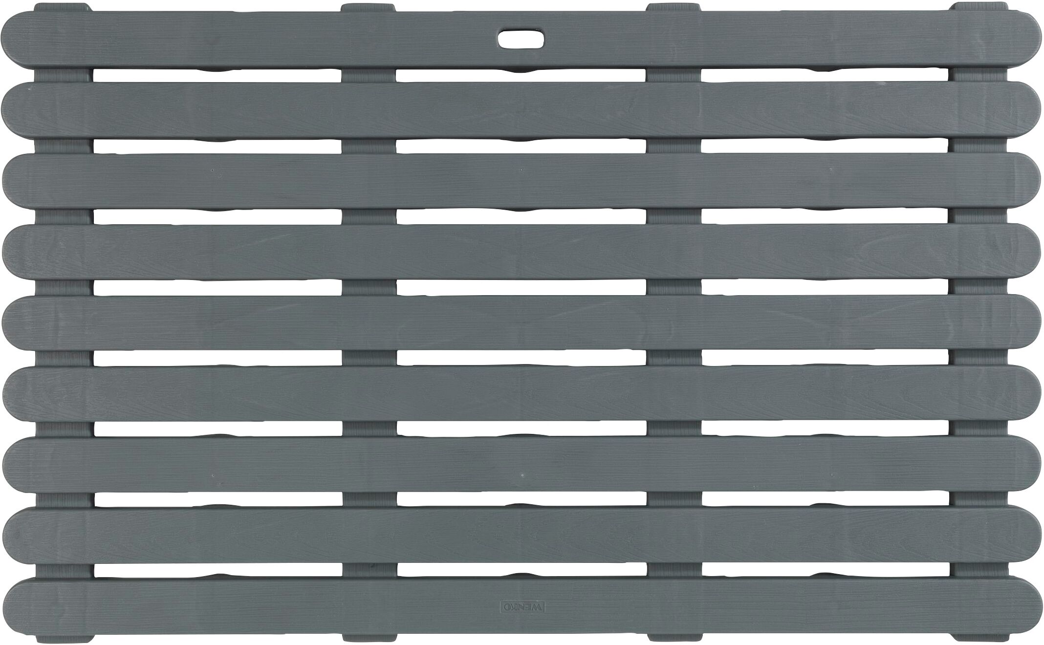 Badematte WENKO, grau, H:3mm, Kunststoff, Badematten, Badematte, Ideal für Dusche, Bad, Sauna und Poolbereich grau rechteckig (80cm x 50cm ), 1 Stk.