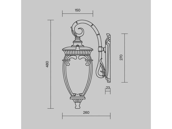 Wandlamp buiten Fleur, dimbaar, messing / goud, Aluminium, Antiek, Wandlamp buiten