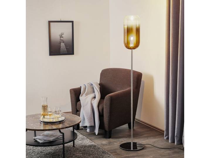 Gople Stehleuchte Bronze - Artemide - Wohnzimmer - Design - Glas - Mit Schirm