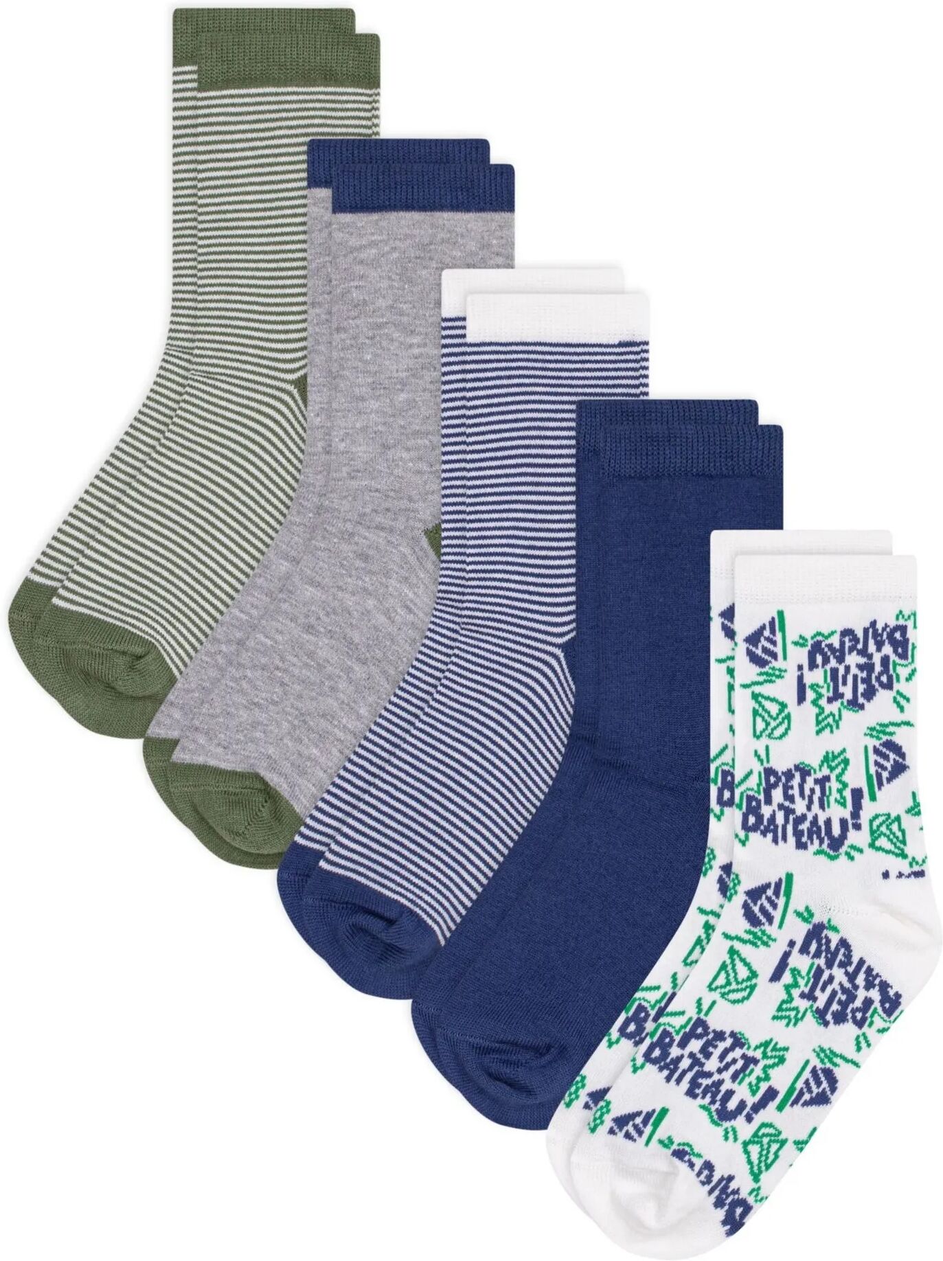 Petit Bateau Lot de 5 Paires de Chaussettes Petit Bateau Bleu 27/30