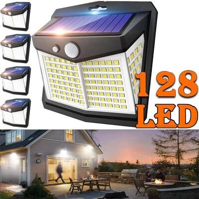 Uplift Essentials Solar Lights For Outdoor 128 LED Motion Sensor Security Light Solar Lights For Outdoor 128 LED Motion Sensor Security Light