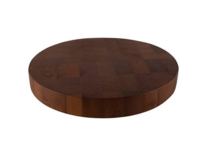 Cuisine Romefort Runder Hackblock aus Thermobuche Stirnholz Massives Schneidebrett Holz Geölt (L 40 x 5 cm)