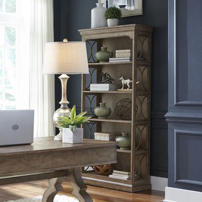 "Copper Grove Simply Elegant Heathered Taupe Bookcase - Width 33"" x Depth 14"" x Height 74"""