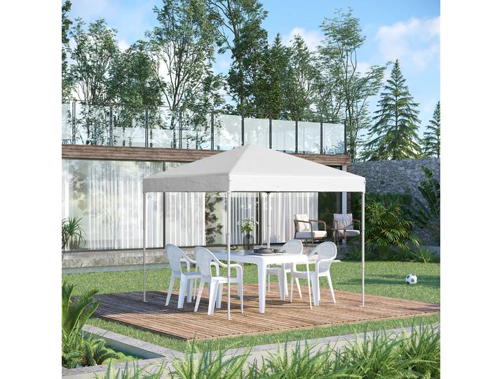 Outsunny Gazebo Pliant 2,5x2,5m Imperméable Acier Tissu Blanc