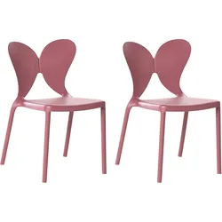 GARTENSTUHL 2er-Set stapelbar Rosa Larissa
