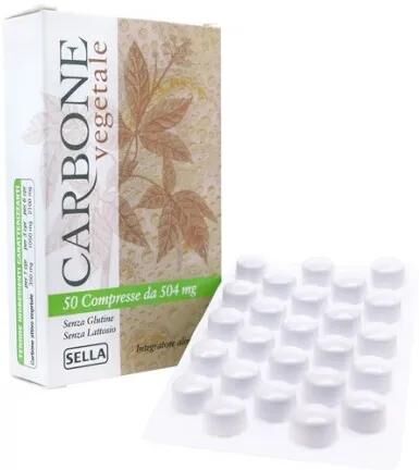 Sella Carbone Vegetale Integratore Carbone Attivo 50 Compresse