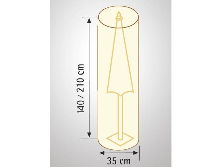 Reißfeste, witterungsbeständige und atmungsaktive Schutzhüllen, Taupe Uni, für Schirm, Höhe 140 cm