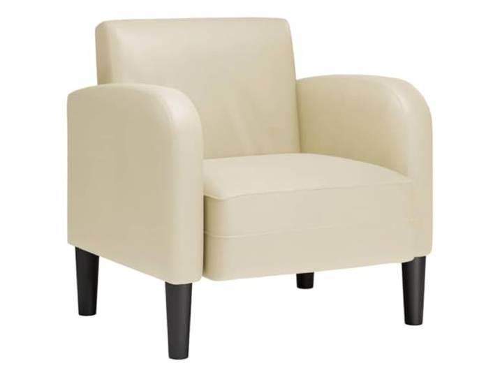 Heofavd Sessel mit Armlehnen Kunstleder Creme Polstersessel 54 cm
