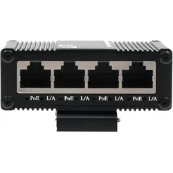 Exsys Industrial PoE Pass-Through Switch 5x 1 Gbit/s (5 Ports), Netzwerk Switch, Schwarz