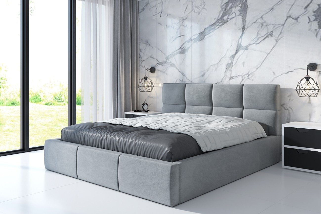 Mebloland Boxspringbed RADI, 140x200 cm, Grijs