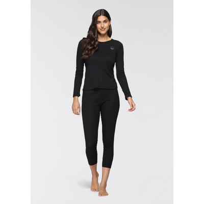 Thermounterhemd POLARINO, Damen, Gr. 38, N-Gr, schwarz, Feinripp, Obermaterial: 100% Polyester, unifarben, normal, Rundhals, Unterhemden Thermounterhemd, "Skiwäsche Set", Skiunterwäsche