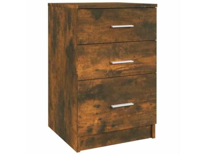 Fisinber Nachttisch Räuchereiche 40x40x63 cm Beistelltisch Holzwerkstoff Kompakter Nachtschrank für das Schlafzimmer mit geräumigen Schubladen für ordentliche Aufbewahrung und klare Linien.