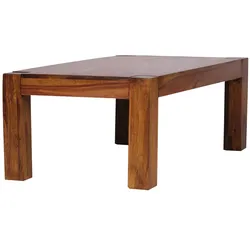 FineBuy Massiver Couchtisch PATAN 110 cm Holz Tisch Massiv Wohnzimmertisch Beistelltisch