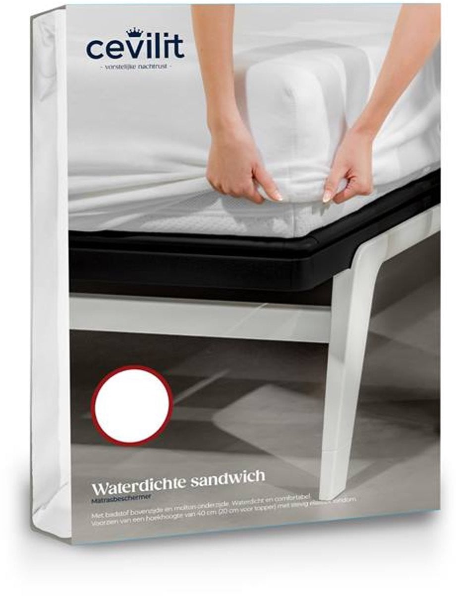 Cevilit Waterdichte Sandwich Hoeslaken - Wit - 90x200 cm