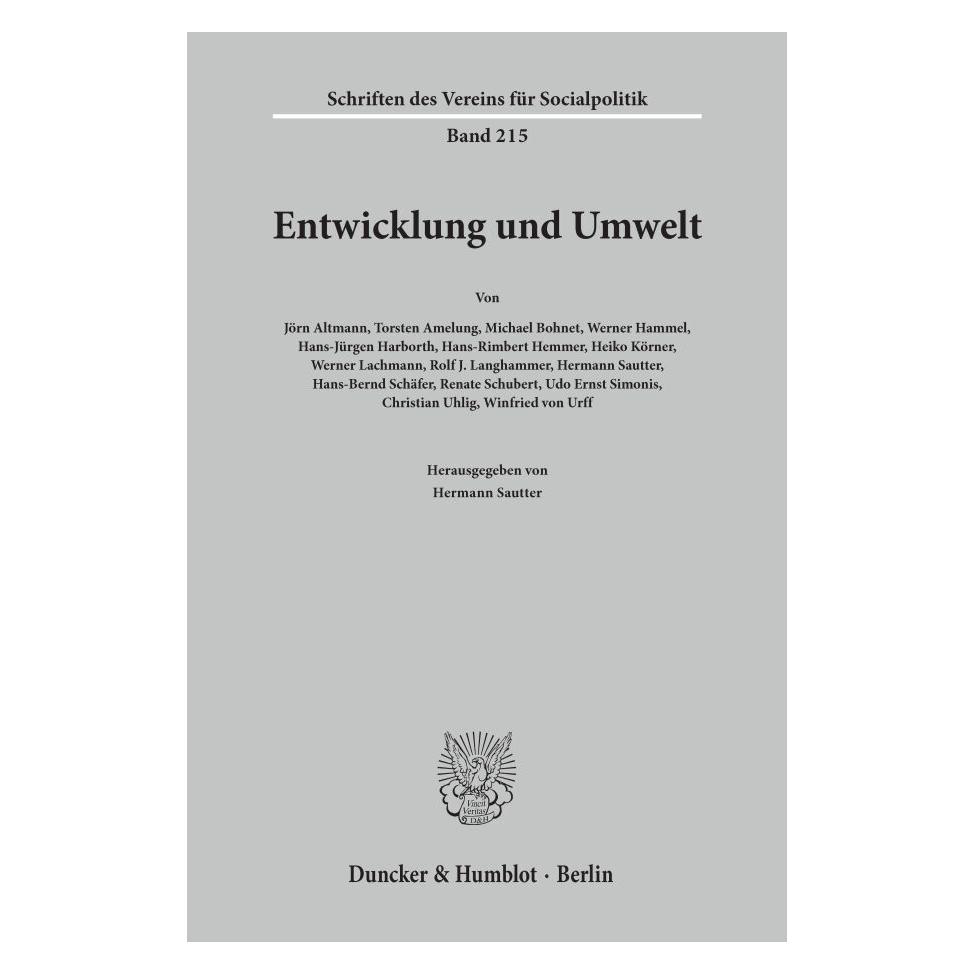 Duncker & Humblot Entwicklung und Umwelt. (Deutsch, Softcover) (55344680)