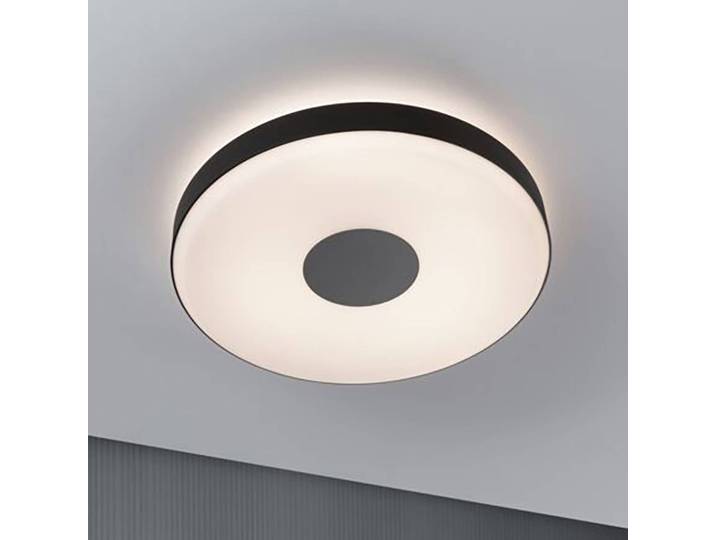 Paulmann LED Deckenleuchte Puric Pane II, dimmbar, schwarz, für Wohn- / Esszimmer, Kunststoff, Modern