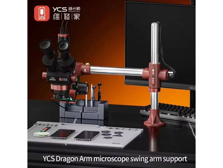 YCS – support de bras Dragon pour Microscope, télescopique universel pliable en métal 360 ° Outils de support d'inspection d'entretien de levage fixe