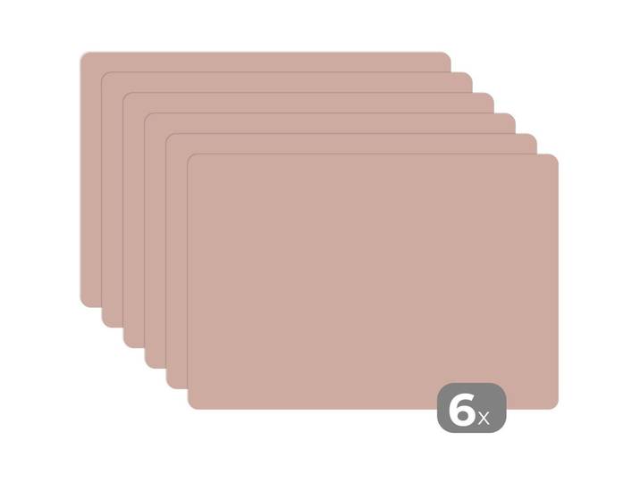PLATZSETS 6er-Set Rosa - Palette - Einfarbig - Einfarbig rosa 45x30 cm Tischset