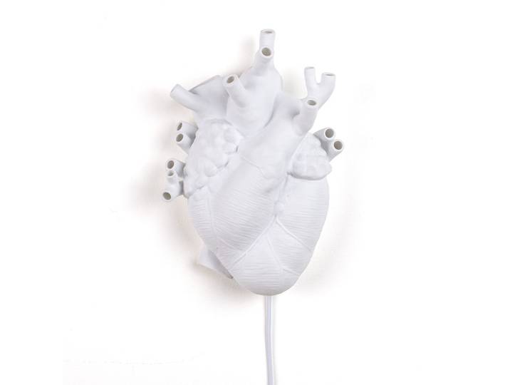 SELETTI lampe murale applique HEART LAMP (Blanc - Porcelaine)