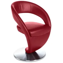 Komfort & Wohnen Drehsessel Wave Leder Rot