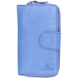 The Skandinavian Brand Damen Reißverschluss Börse Leder - blau