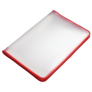 Foldersys Reißverschlusstasche 40450-80, A3, rot / transparent, aus PP