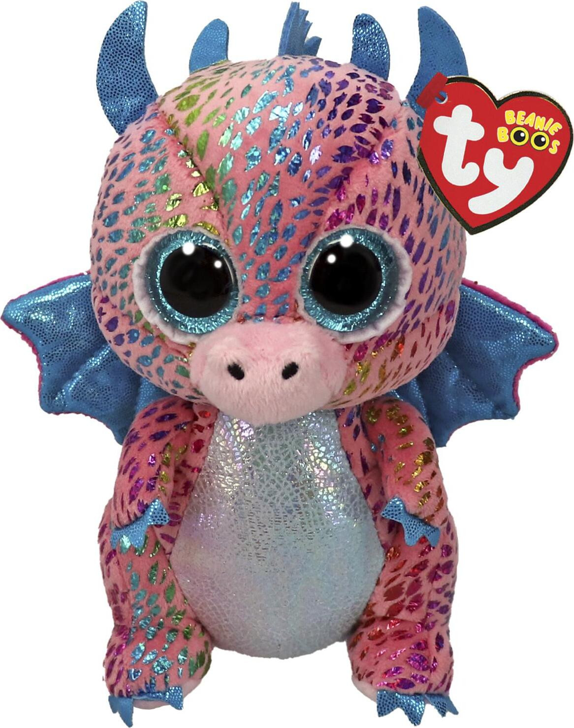 Regenbogen Draak knuffel, 15 cm