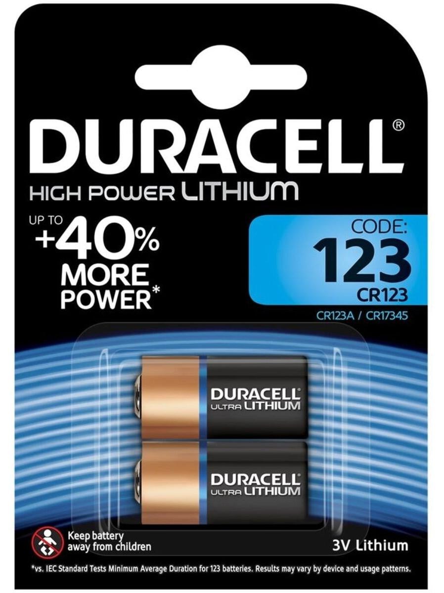 Duracell Ultra 123 Lithium batterijen, 2 stuks, Oranje