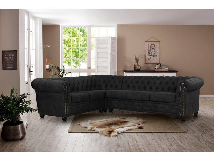Home affaire Chesterfield-Sofa Rysum L-Form, Chesterfield-Optik, langer Schenkel links oder rechts