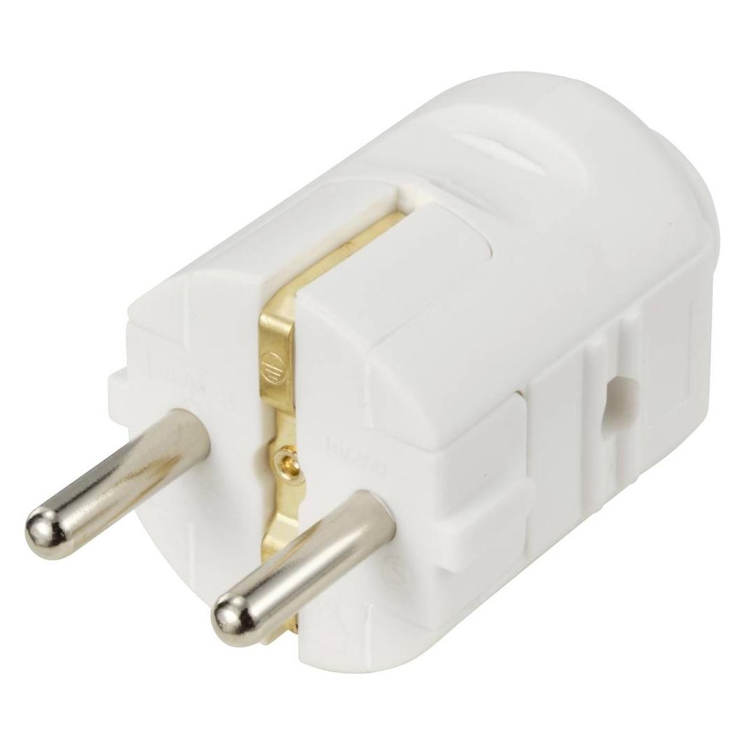 Sygonix SY-6618460 Schutzkontaktstecker Polypropolene (PP) 250 V/AC Weiss (SY-6618460)