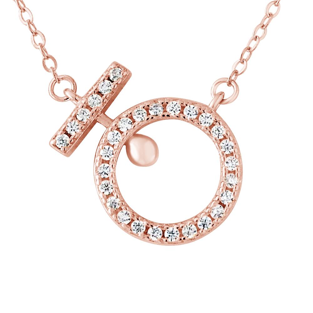 Cirkel Cirkel Zirkoniumoxides Zilver 925 Rose Vergulde - Love Symbol