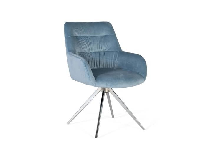 Ensemble de 2 fauteuils tapissés de velours bleu