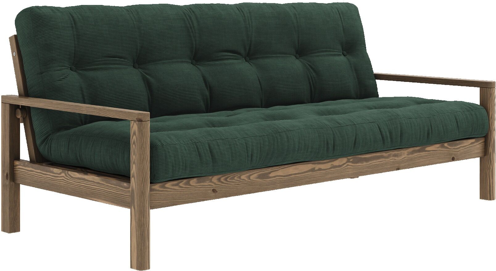 Schlafsofa KARUP DESIGN "KNOB", blau (pale blau), B:205cm H:79cm T:95cm, Matratzenmaterialzusammensetzung: Futonmatratze mit Knopfheftung, Höhe 14 cm, aus recyceleten Mischfasern mit einem Kern aus 4 cm Schaumstoff. Matratzenfüllung: Baumwoll-Mix-Füllung 
