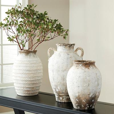 Emelia Vase Collection - Brown/White Large - Ballard Designs