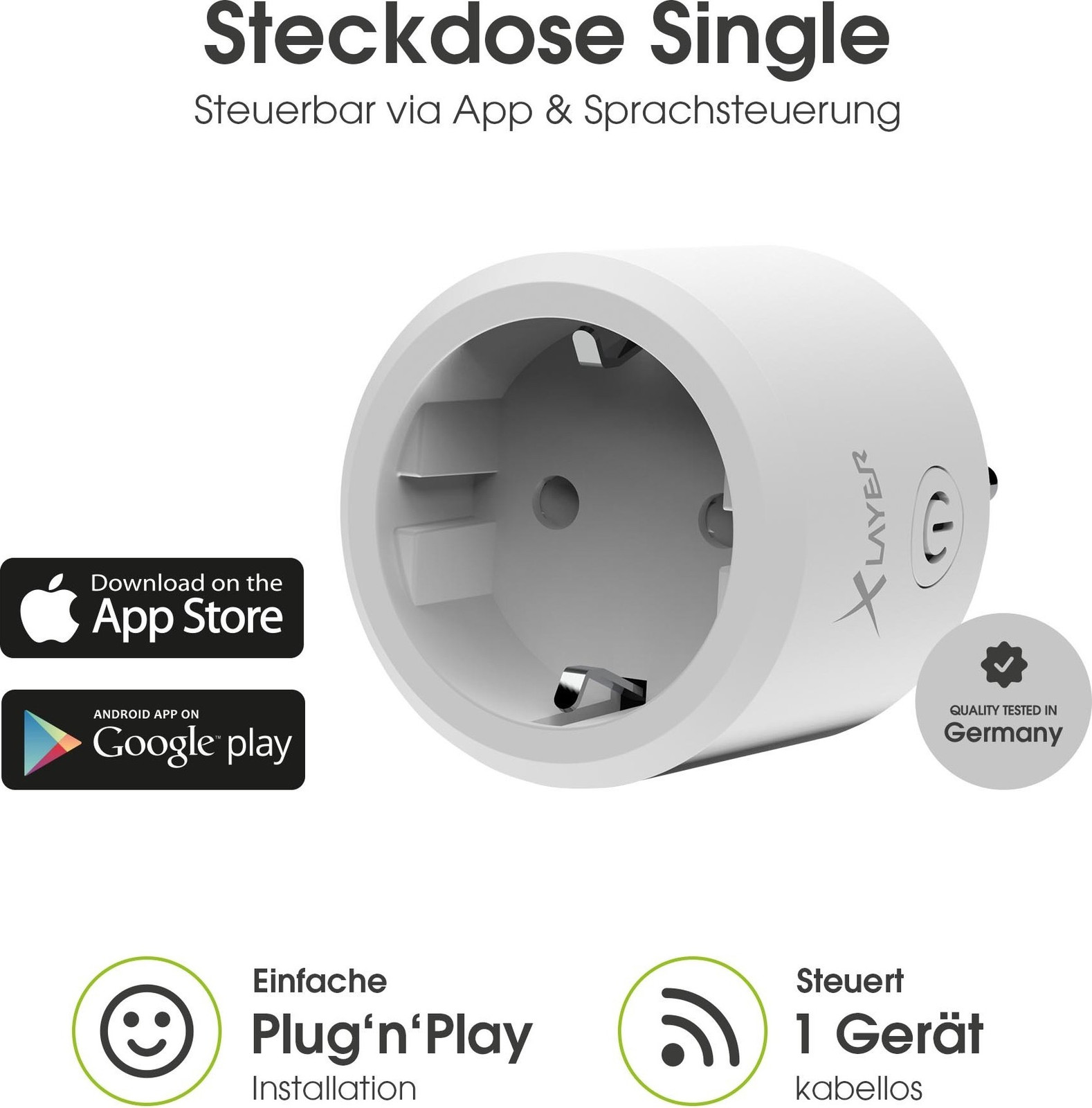 Xlayer Smart Echo Single Funksteckdose 217237