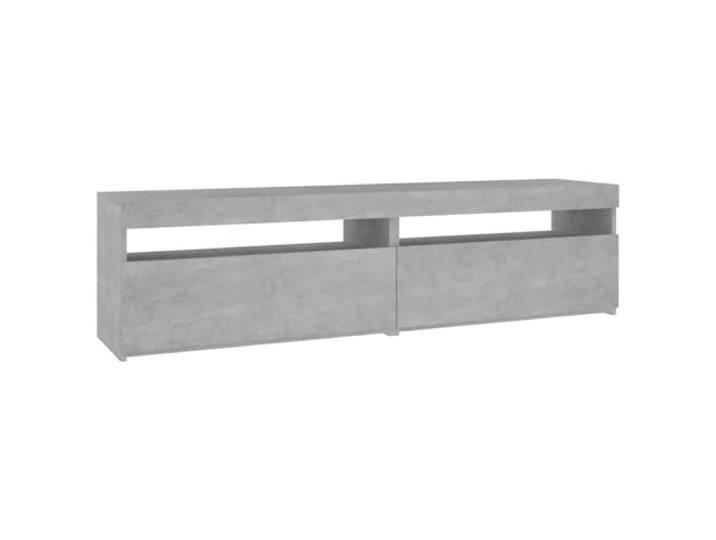 vidaXL 2X TV Schrank mit LED-Leuchten Lowboard TV Möbel Tisch Board Sideboard Fernsehtisch Fernsehschrank HiFi-Schrank Betongrau 75x35x40cm