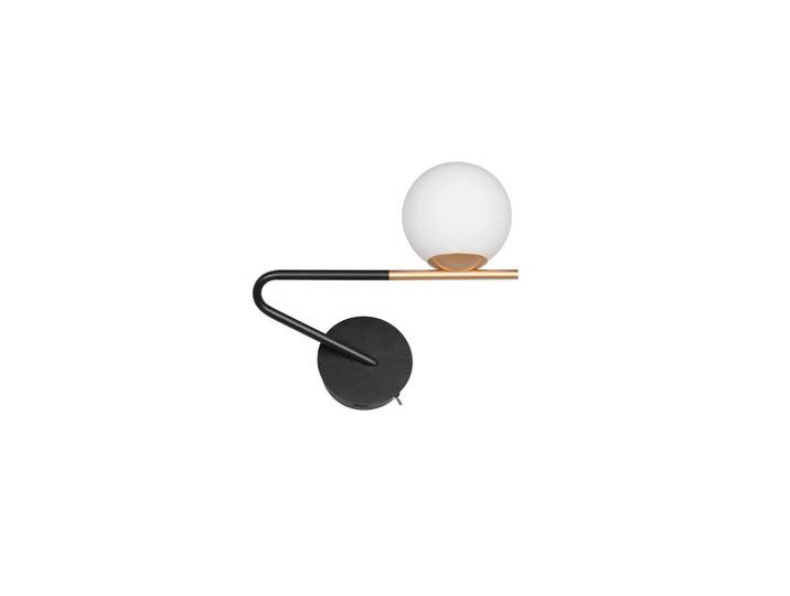 Trio Leuchten Wandleuchte, Schwarz, Weiss, Goldfarben, Metall, Glas, 21.5x25x13 cm, mit Schalter, Lampen & Leuchten, Innenbeleuchtung, Wandlampe, Wandlampen mit Schalter