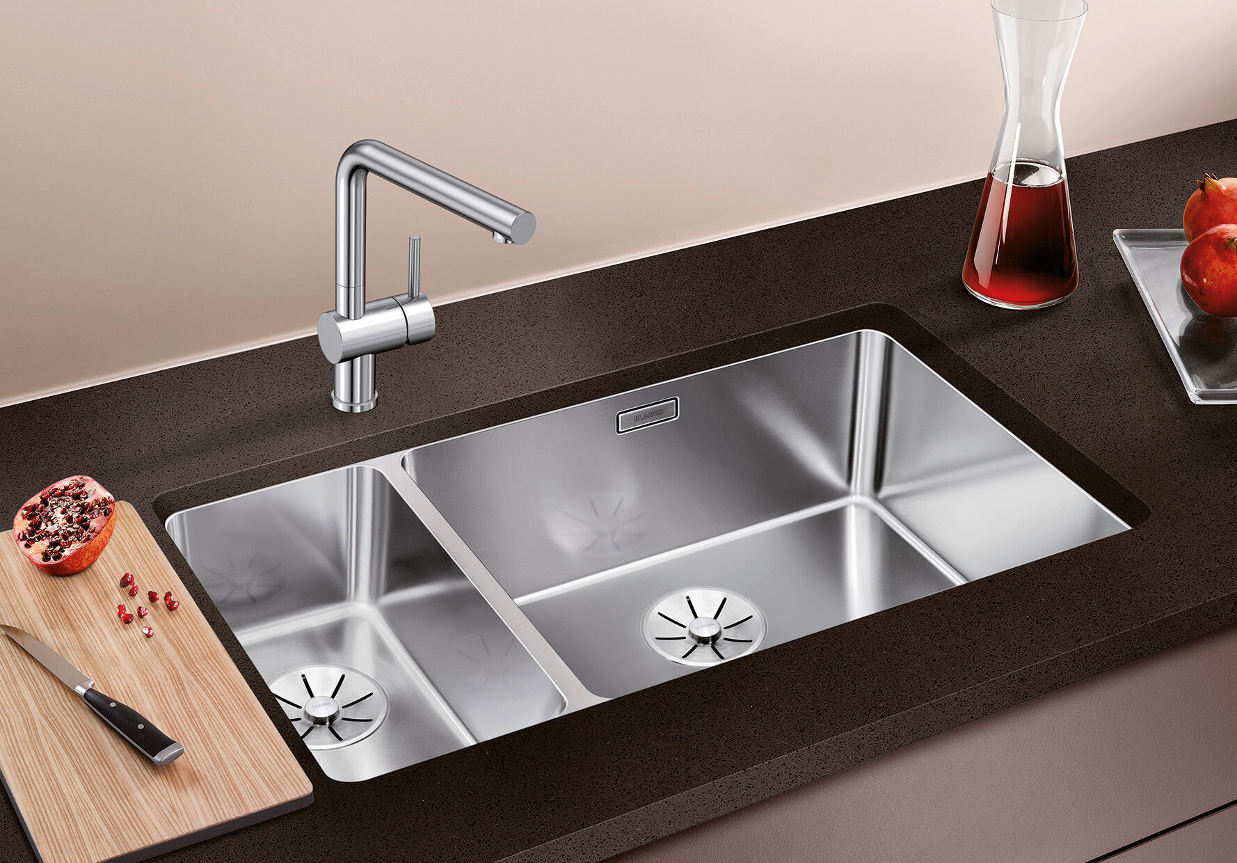 Blanco Andano 500/180-u évier 522991 74,5x44cm, Inox satin de soie, gauche, pour Inox