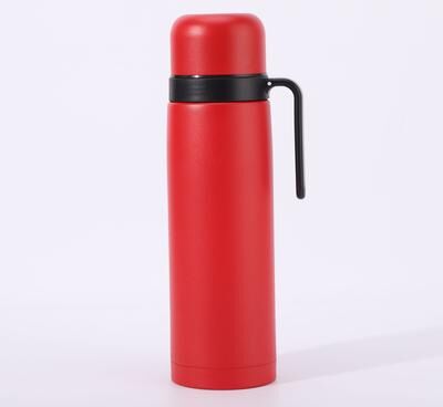 Uplifted Trends Stainless Steel Insulated Travel Mug With Handle Outdoor Sports Cup For Hot & Cold Drinks red